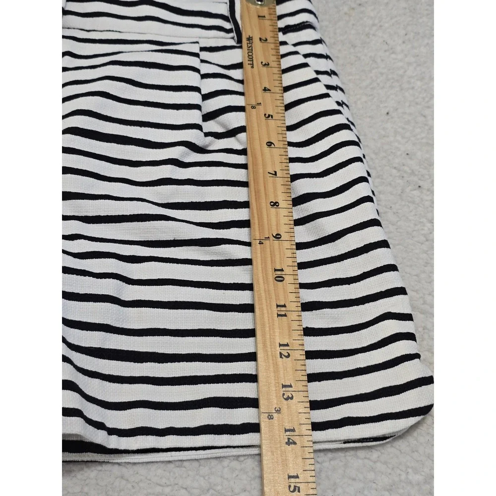 J.Crew Womens Striped‎ Textured Cotton Shorts Navy White Size 10 C4892